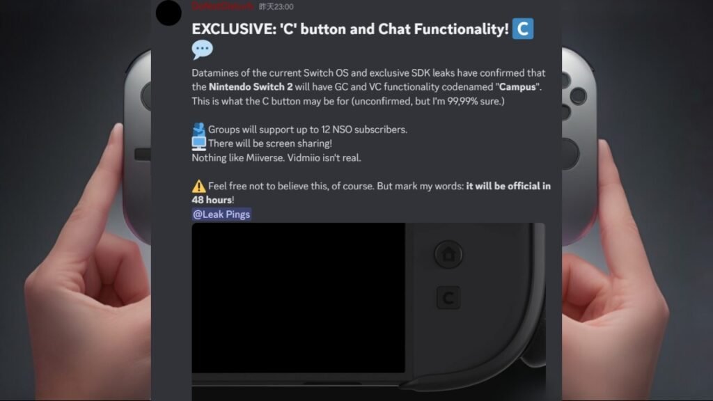 Switch 2'deki gizemli "C" tuşu keşfedildi! Ne anlama geliyor?