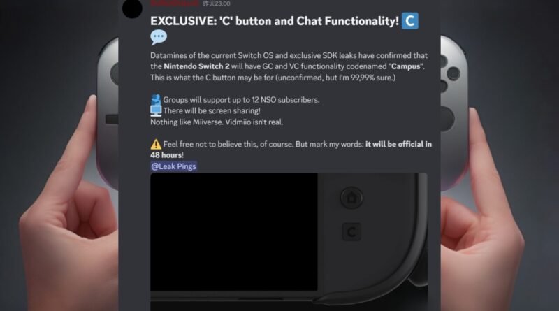 Switch 2'deki gizemli "C" tuşu keşfedildi! Ne anlama geliyor?