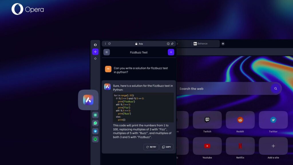 Opera Gemini Desteğiyle Yapay Zeka Geliştirme
