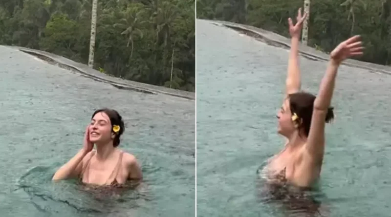 Bali'de Melis Sezen Rüzgarı! Yağmur Altında Havuz Dansı Olay Yaratıyor.