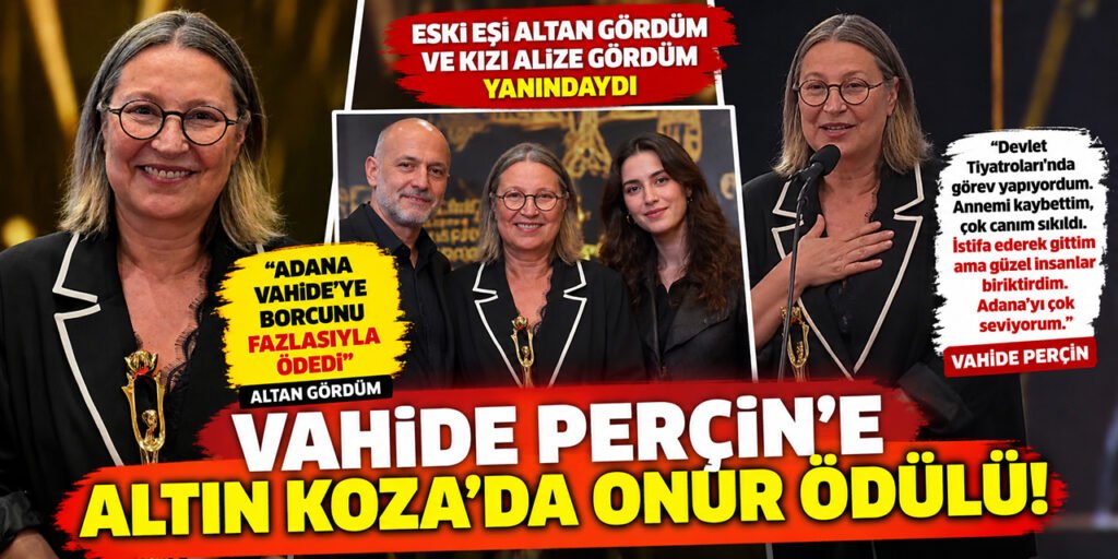 Vahide Perçin Onur Ödülü Aldı; Duygusal Konuşma!